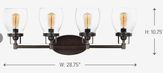 Sea Gull Lighting Belton 28.75-in 4-Light Heirloom Bronze Transitional Vanity Light *Damaged Box* - Image 2