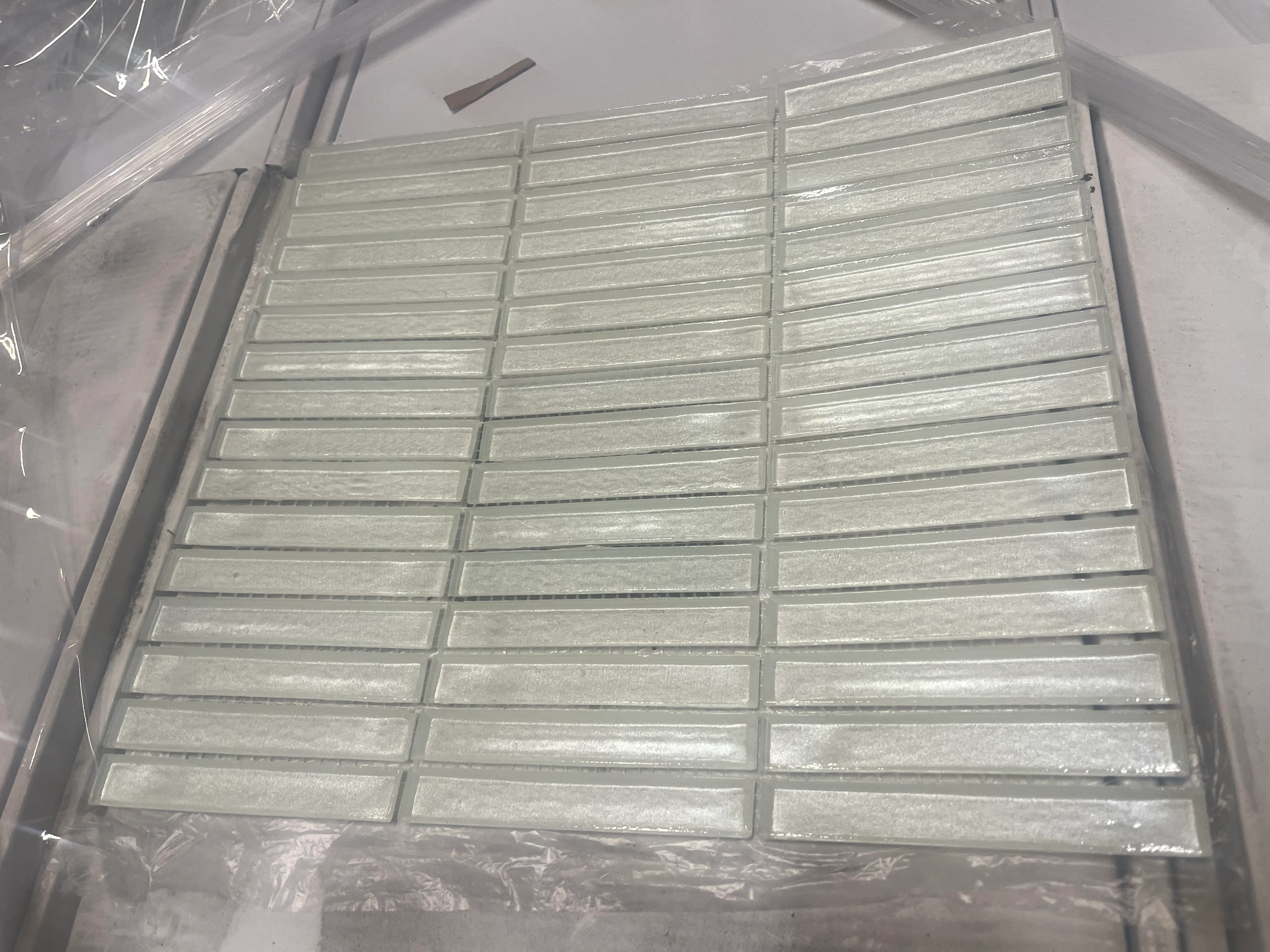 Seoul Stacked Brick Pattern Glass Mosaic Tile (Sold By The Box)