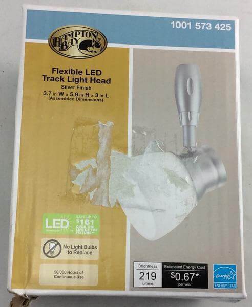 Silver Flex LED Track Head Lighting with Frosted Glass Damaged box - Image 2