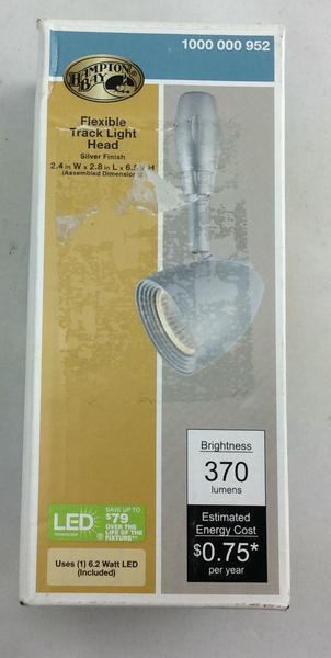 Silver LED Flex Track Lighting Fixture with Metal Shade Damaged Box - Image 2