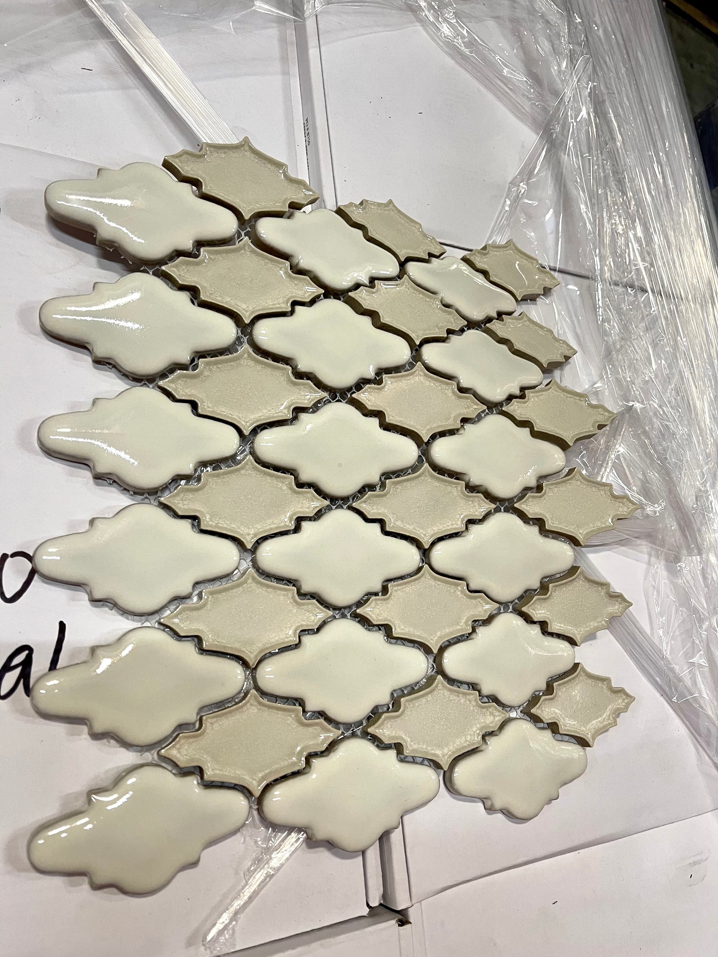 Soci Linen Blend Pavo Arabesque Glossy Tile (Sold By The Box)