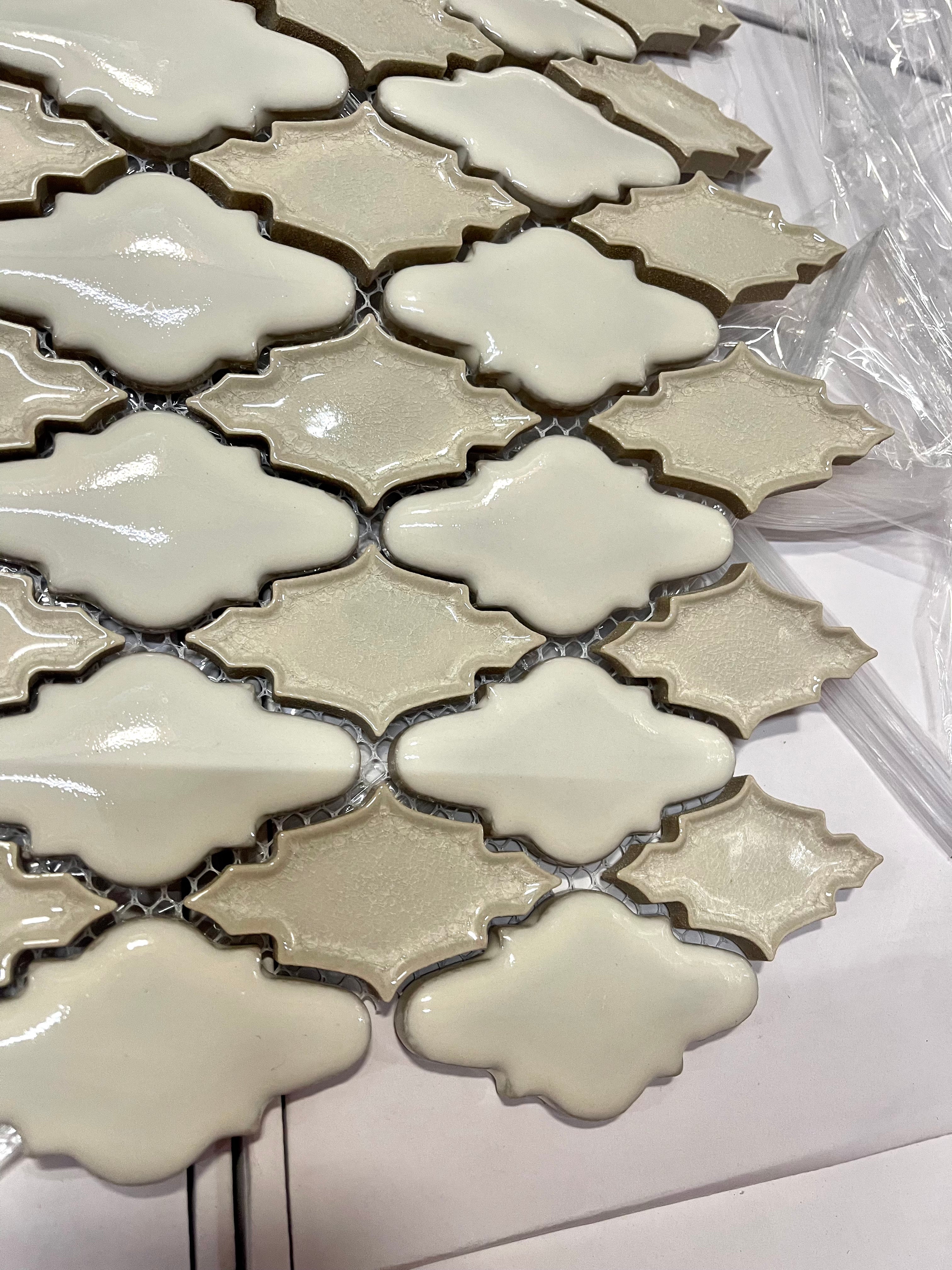 Soci Linen Blend Pavo Arabesque Glossy Tile (Sold By The Box) - Image 2