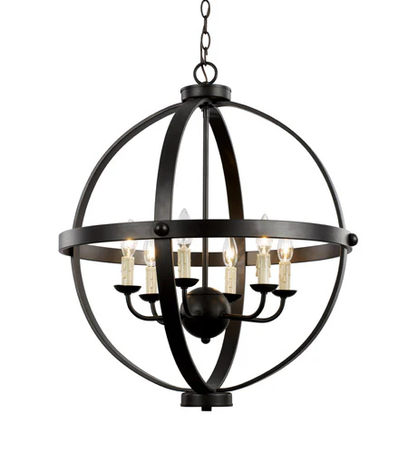 Trans Globe Rubbed Oil Bronze Chandelier Damaged Box - Image 2