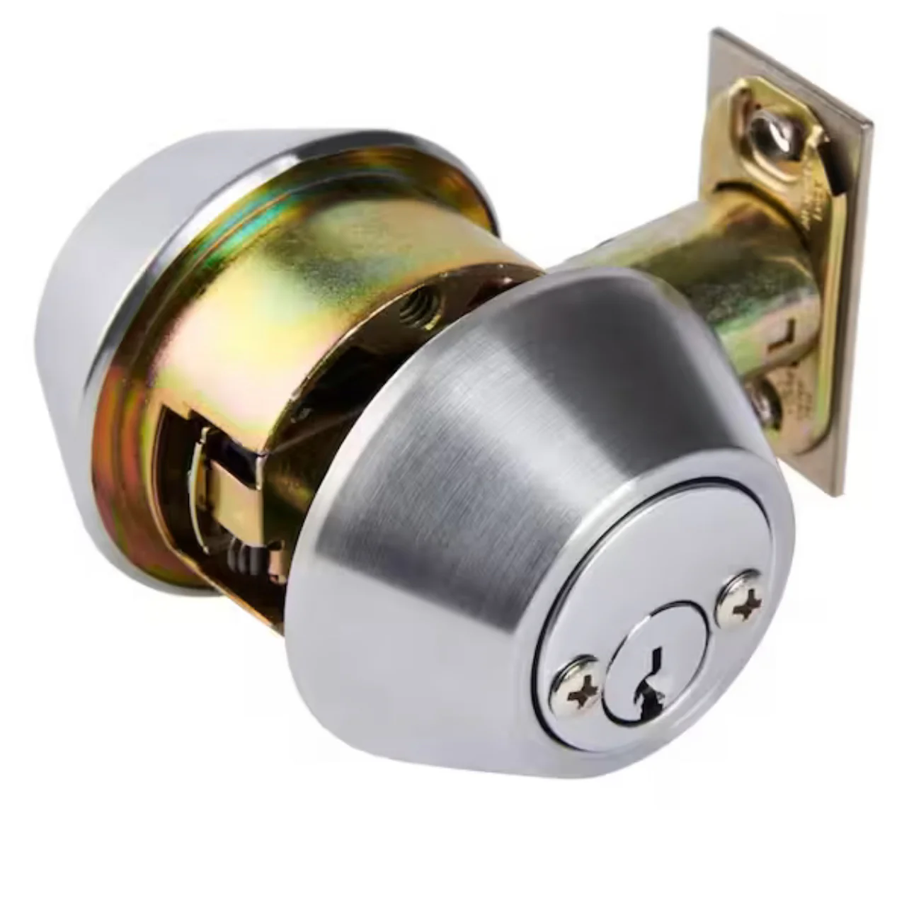 Universal Hardware Industrial Duty Commercial Double Cylinder Deadbolt, UL 3-Hr Fire ANSI Grade 1, Satin Chrome Finish Damaged Box - Image 3