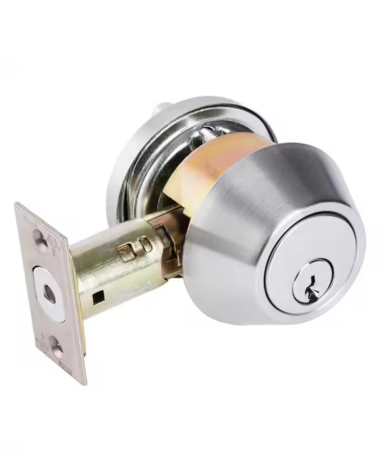 Universal Hardware  Industrial Duty Commercial Single Cylinder Deadbolt, UL 3-Hr Fire ANSI Grade 1, Satin Chrome Finish Damaged Box - Image 4