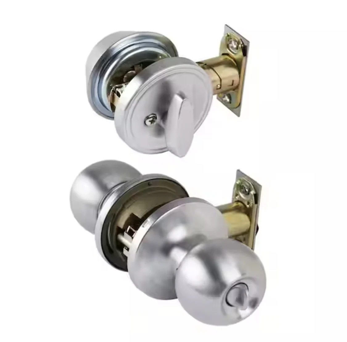 Universal Hardware Universal Hardware Light Duty Commercial ANSI Grade 2 Entry Knob and Deadbolt UL 3-Hr Fire, Keyed Alike Satin Chrome - Image 4