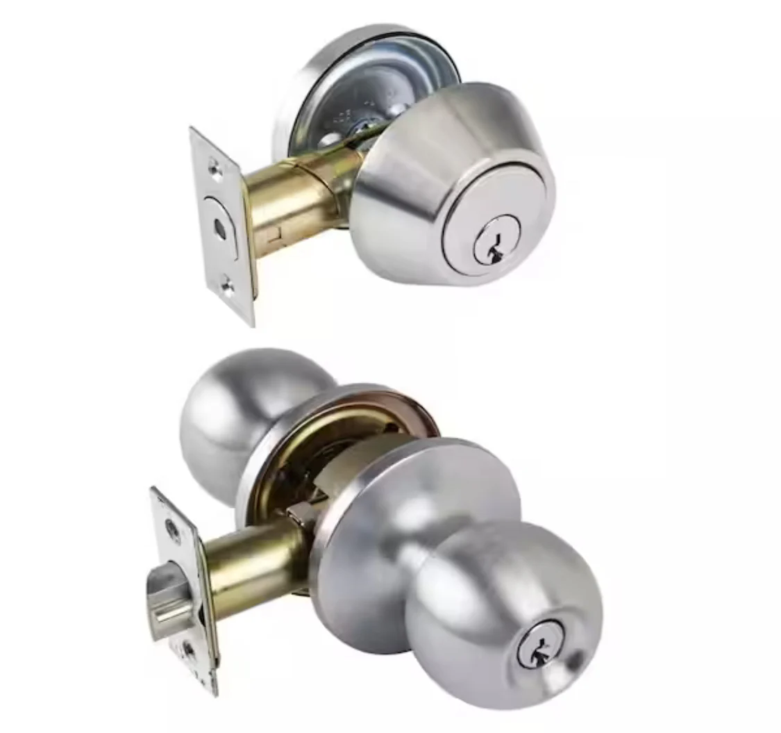 Universal Hardware Universal Hardware Light Duty Commercial ANSI Grade 2 Entry Knob and Deadbolt UL 3-Hr Fire, Keyed Alike Satin Chrome - Image 5