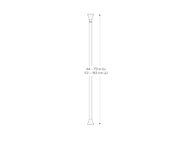 Zenna Home NeverRust Decorative Finial 46 in. to 72 in. Aluminum Adjustable Tension No-Tools Shower Rod in Chrome DAMAGED BOX - Image 4
